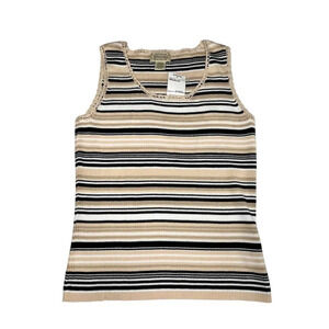 St. Johns Bay Women's Knit Tank Top Blouse Stripped. Size M NWT